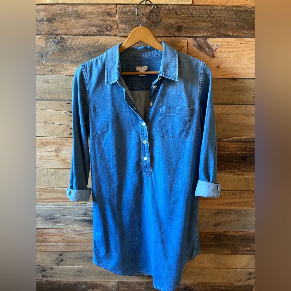 J. Crew Blue Denim Shirt Dress - XS